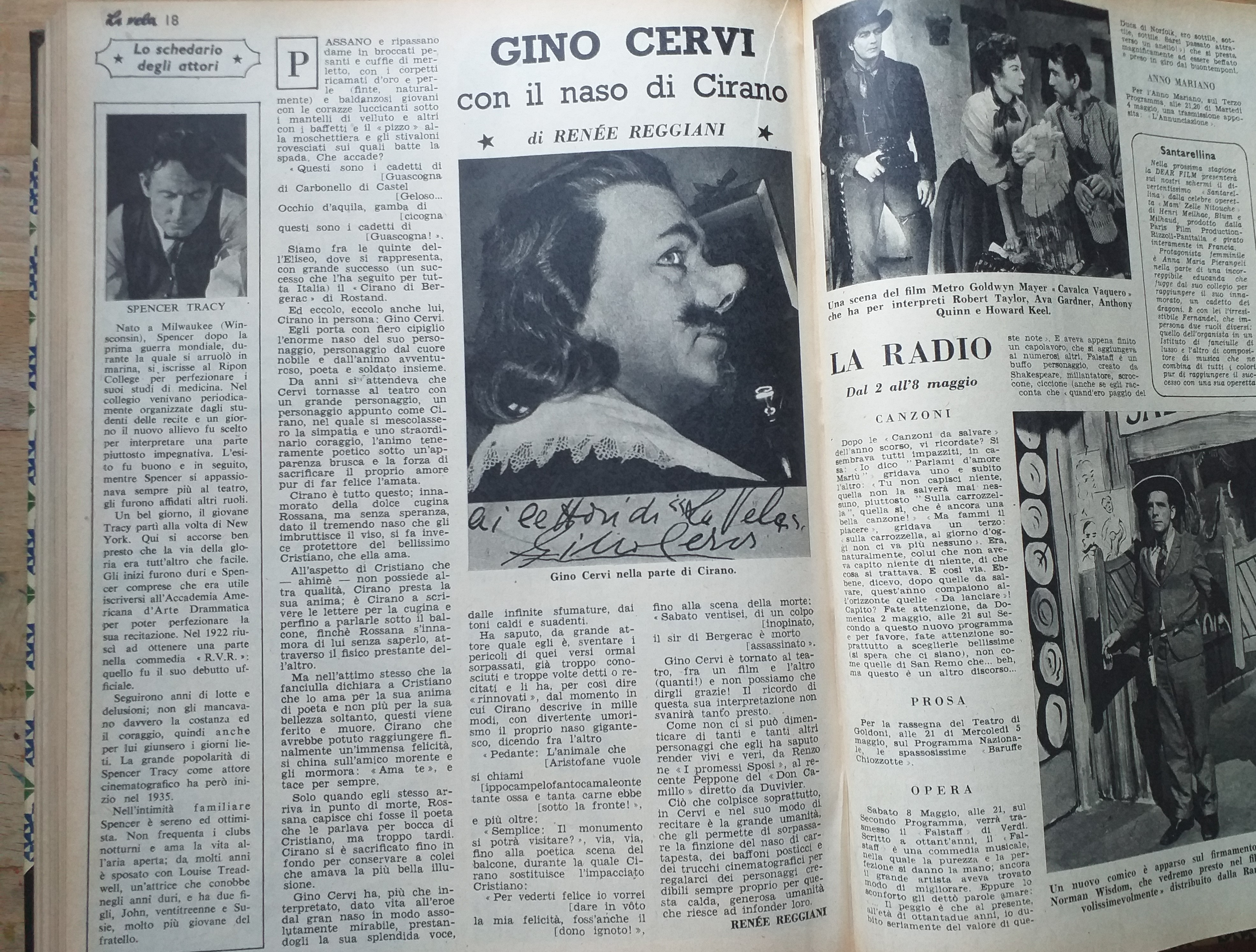 Gino Cervi con il naso di Cirano