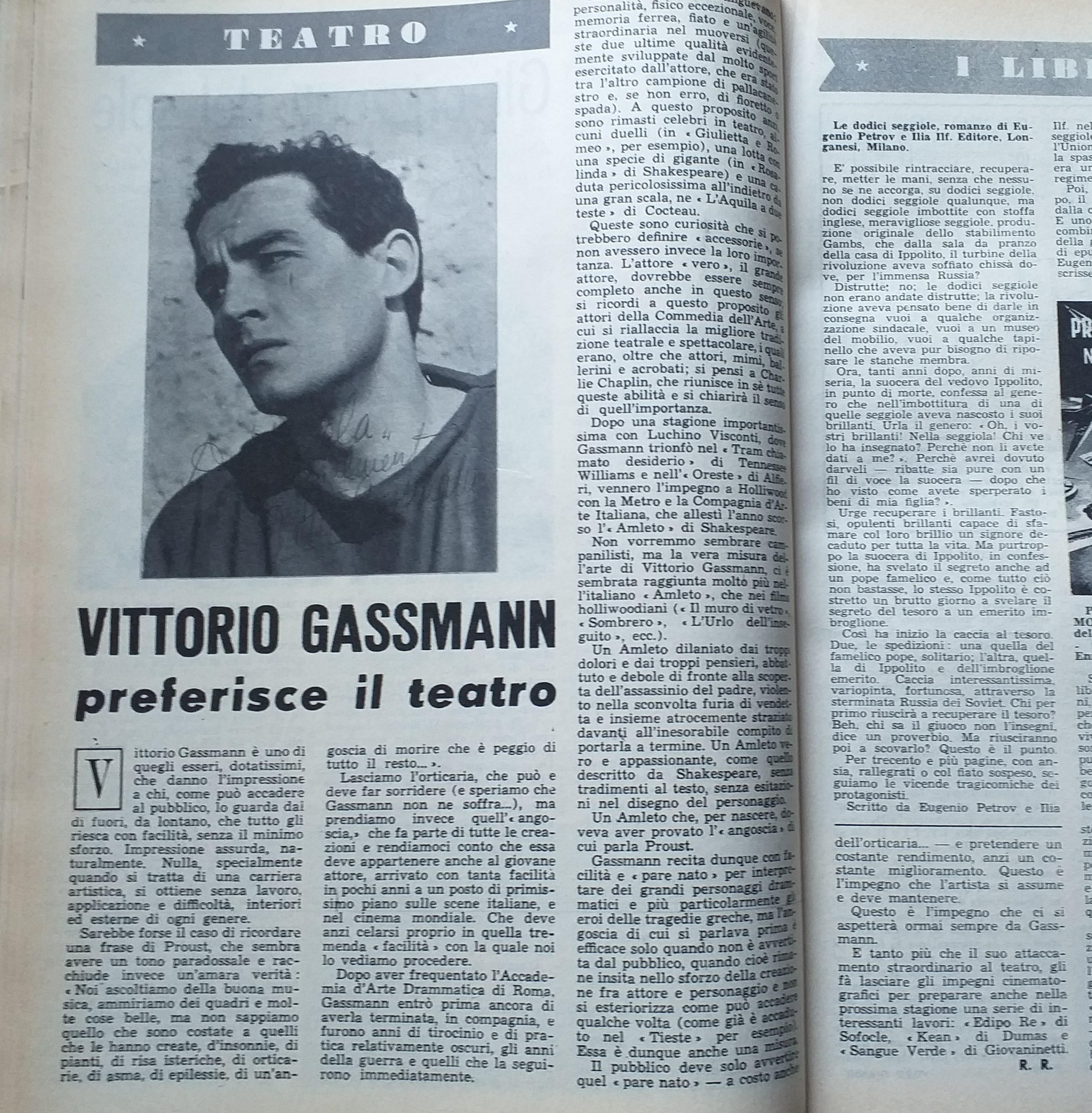 Vittorio Gassmann preferisce il teatro